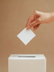 Close-up of a voting box with a hand just above, ready to drop a ballot
