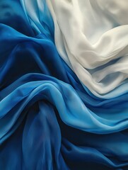 Obraz premium Draped fabric in shades of blue and white