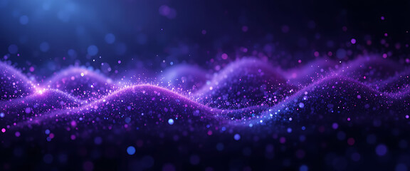 Fototapeta premium Abstract shimmering spiralling vortex style galaxies connected dark purple, pink and blue gradient texture background with fresh purple gradient light sparkling dust, mystic theme, quench, artistic to