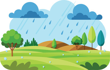 Rainy day field