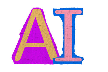 Artificial Intelligence, AI, digital technology and transformation concept vector graphics PNG