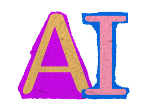 Artificial Intelligence, AI, digital technology and transformation concept vector graphics PNG
