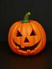 A halloween pumpkin with a face on it