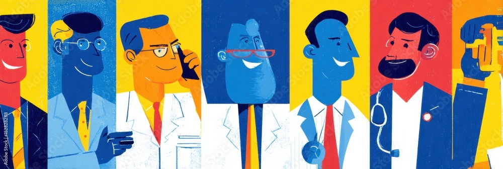 Poster effective communication strategies for men discussing health concerns with doctors in a modern infog