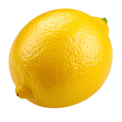 Vibrant yellow lemon close-up showcasing textured rind, perfect for fresh culinary creations on the transparent background