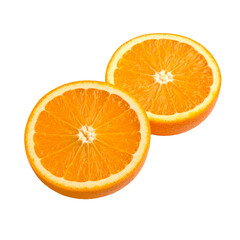 Vibrant citrus halves showcasing textured pulp and juicy segments on the transparent background