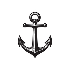 Vintage Nautical Anchor Illustration: A Classic Maritime Symbol
