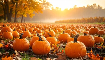 pumpkins on a field