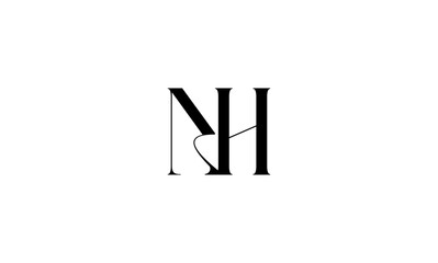 NH initial letters, monogram logo