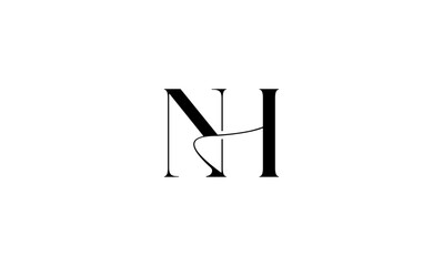 NH initial letters, monogram logo
