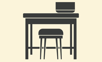 Furniture silhouette, set of black vector various style furniture silhouettes 