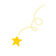 Whimsical celestial journey: A vibrant star dancing through the night sky