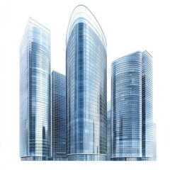 Obraz premium Modern Metropolis Glass Skyscrapers, Architectural Composition