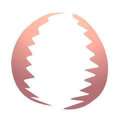 Abstract depiction of eggshell with jagged edges against dark background