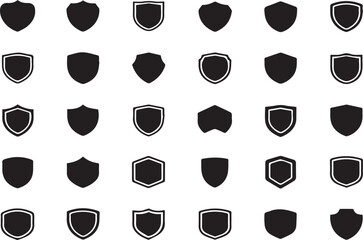 A set of Shield silhouette icon collection flat icon collection set vector illustration