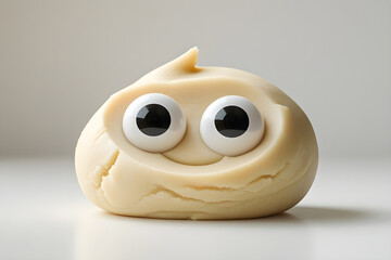Whimsical Rounded Cookie Dough Blob with a Cute Face