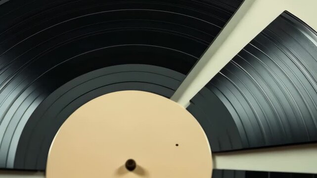 The vinyl record is broken into several pieces.