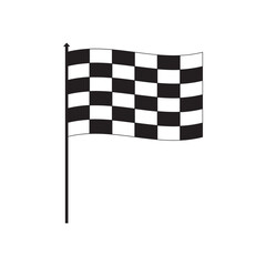 Checkered racing flag icon .Racing flag with checkered flag. racing flag checkered icon isolated on white background. Two crossed checkered flags silhouette.