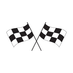 checkered racing flag. Crossed checkered flags silhouette, Racing finish line flags, Sports competition flag icon, Checkered race flags vector, Finish line flags illustration. Race flag icon.