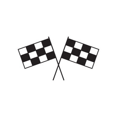 checkered racing flag. Crossed checkered flags silhouette, Racing finish line flags, Sports competition flag icon, Checkered race flags vector, Finish line flags illustration. Race flag icon.