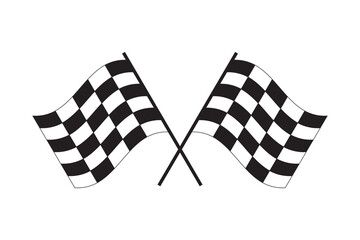 Race flags icon. Vector illustration isolated on a white background. eps10