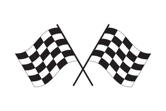 Race flags icon. Vector illustration isolated on a white background. eps10