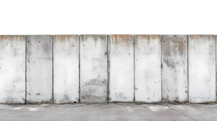 Old grunge concrete wall texture, rough concrete and dirty painted surface create unique architectural style isolated on transparent background.