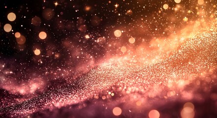 Flowing rose gold powder