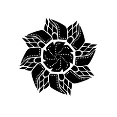 Naklejka premium Minimalist starburst formed by shimmering pointillist design on deep black expanse