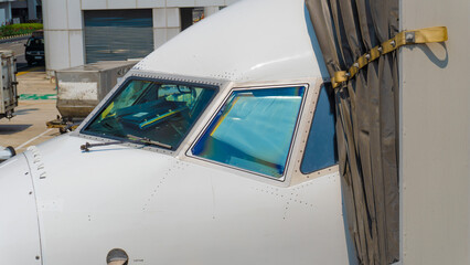 Cockpit window of Boeing 737-800 Next Generation