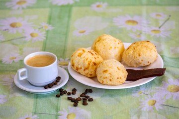 The most traditional Minas Gerais snack, coffee, cheese bread and guava paste