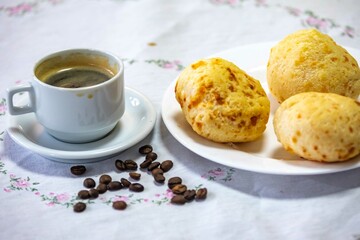 The most traditional Minas Gerais snack, coffee, cheese bread and guava paste
