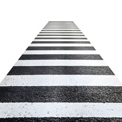 Zebra crossing on asphalt road with clear dividing lines Zebra crossing on asphalt road with clear dividing lines, isolated on transparent background.