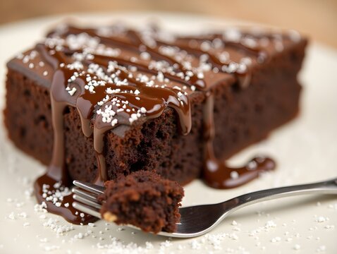 Delicious Chocolate Cake Slice with Glaze Dessert Sweet Treat Food Photography
