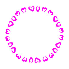 A Romantic Cycle: Stylized Pink Hearts Arranged in a Circular Formation