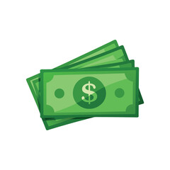 Dollar banknotes isolate on white background