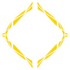 Geometric arrangement creates a radiant diamond shape against a solid backdrop