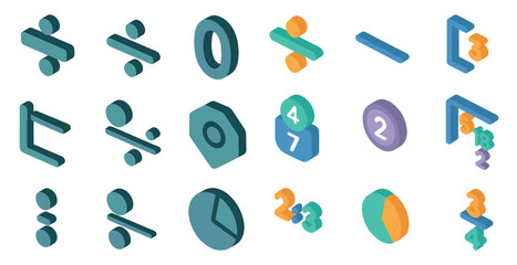 Colorful mathematical symbols and numbers for educational design projects
