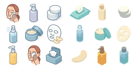 Skincare routine essentials and products for daily facial care and beauty