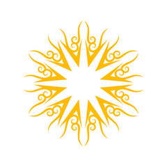 Golden floral abstract design radiating elegance and decorative patterns