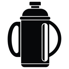 Vector illustrations of coffee and tea containers, including mugs, pots, and thermoses, isolated on white for your beverage needs