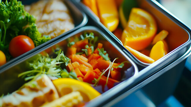 una lonchera saludable con comida rica y organica frutas y verduras lonche escolar infantil