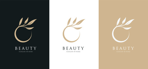 Flower Plant Leaf Beauty logo design inspiration
