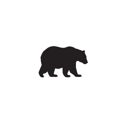 Fototapeta premium Black silhouette of a walking bear