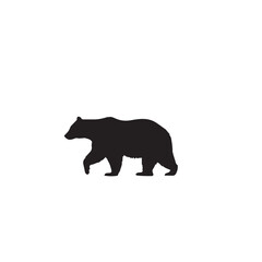 Fototapeta premium Black silhouette of a walking bear