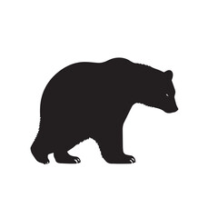 Fototapeta premium Black silhouette of a grizzly bear walking