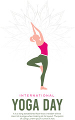 International Yoga Day Celebration Poster or Yoga Day Vector