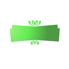 Stylized Green Banner with Floral Accents on a Black Background Illustration