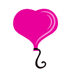 Abstract pink heart balloon illustration conveying love and celebration concept