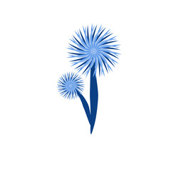 Abstract floral design with radial symmetry and cool color palette artwork